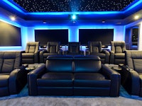 Theater seats and projector